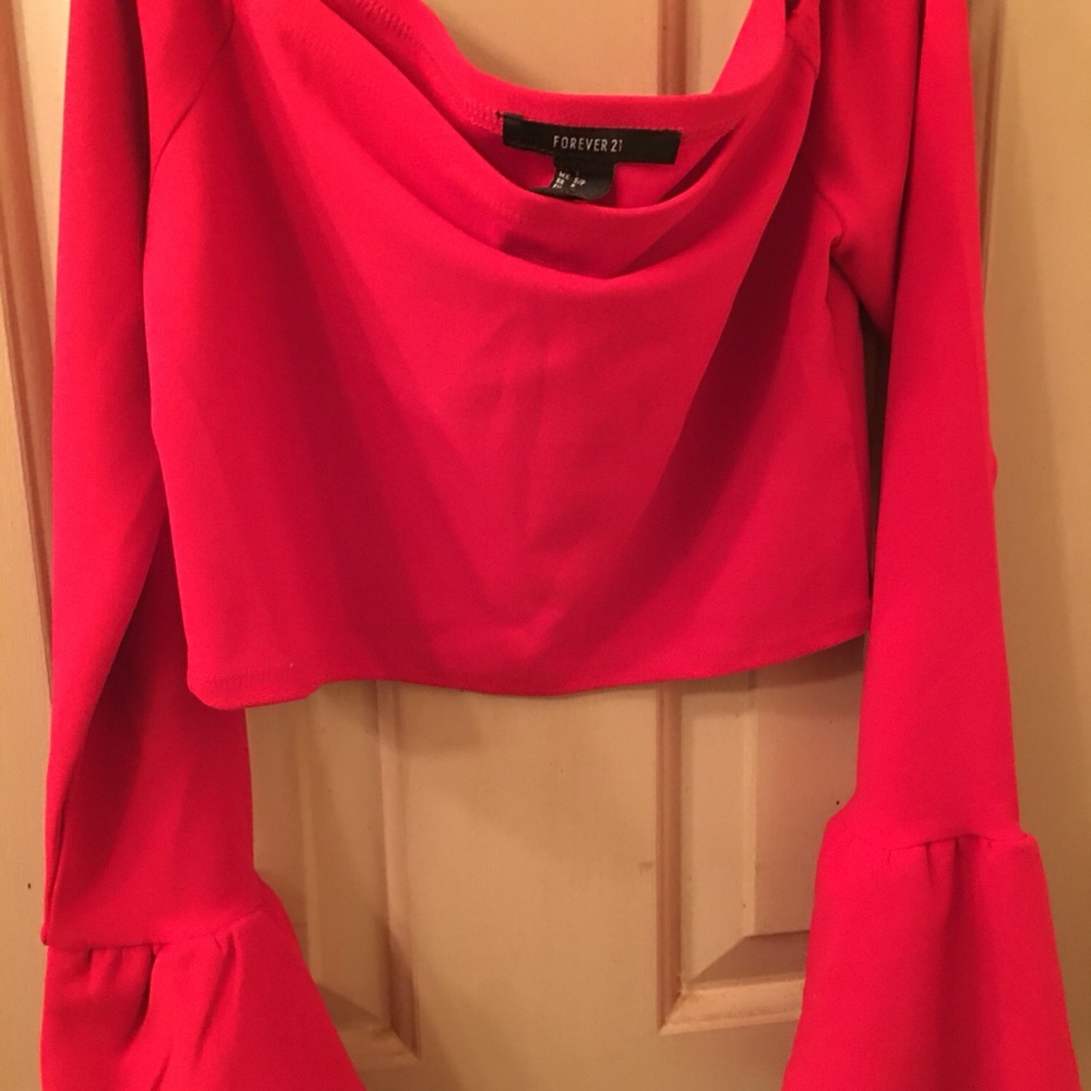 Forever 21 Red Off Shoulder Half Top, Size S